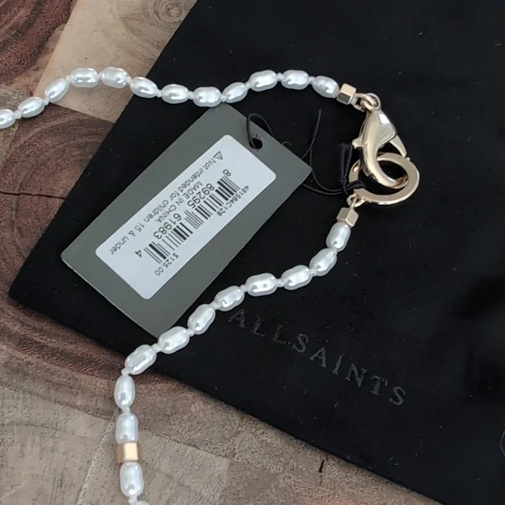 All Saints 8–8.5mm Freshwater Pearl Collar Necklace + Logo Dust Bag Nwt ❤️ - Picture 3 of 7